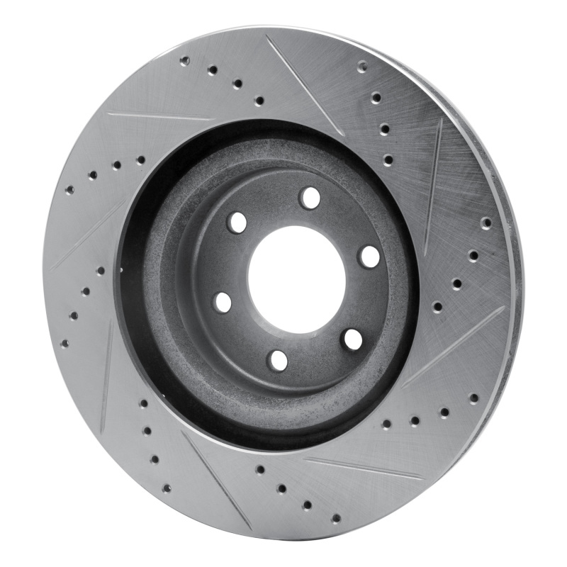 Dodge Viper Brake Rotor (1) - Front Left - R1 Concepts - Drilled & Slotted - Silver - `92-`02